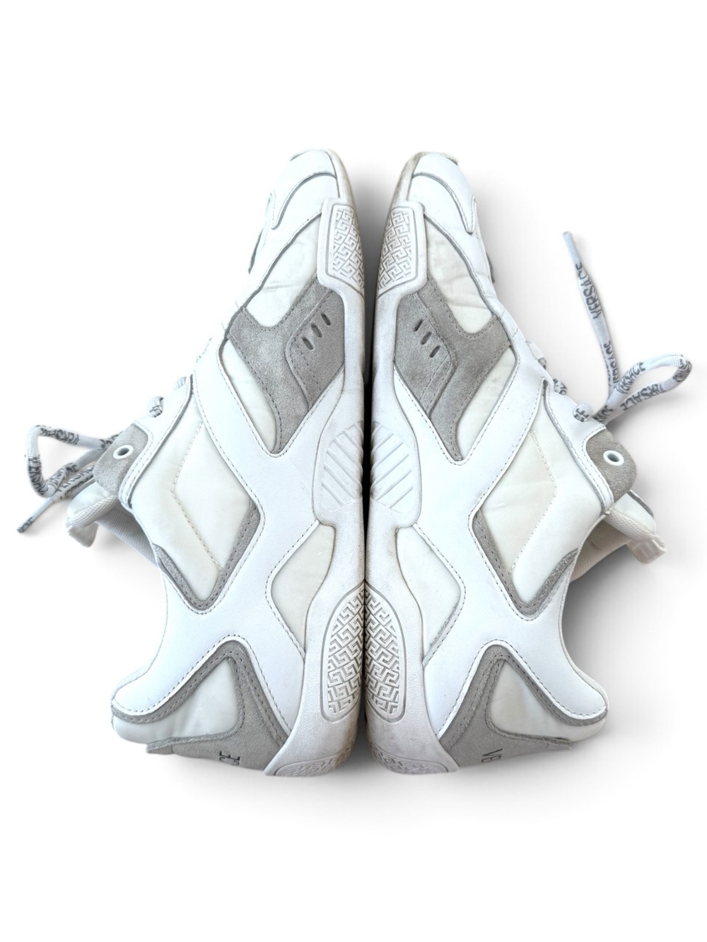 Versace MEN’S White and Light Gray Low-Top Sneakers